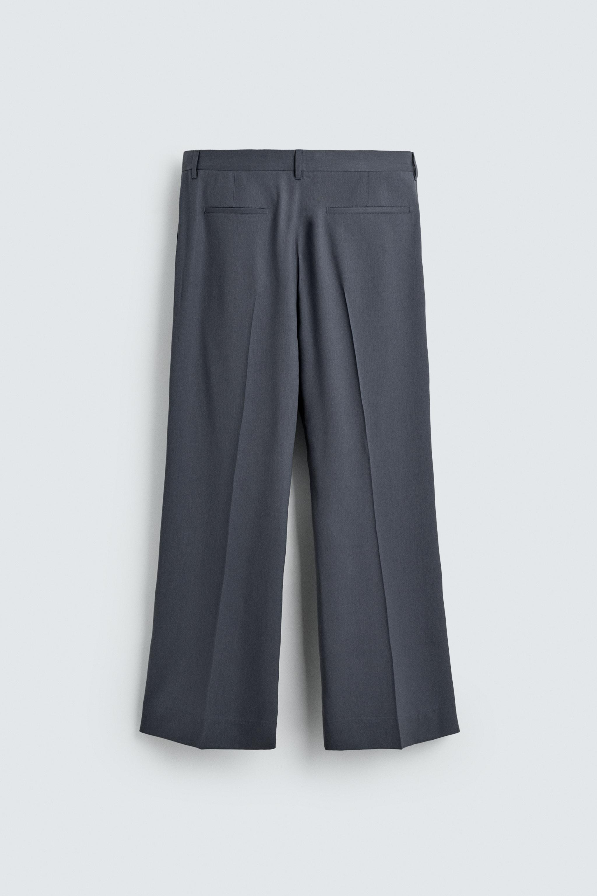 WOOL BLEND FLARE FIT SUIT PANTS